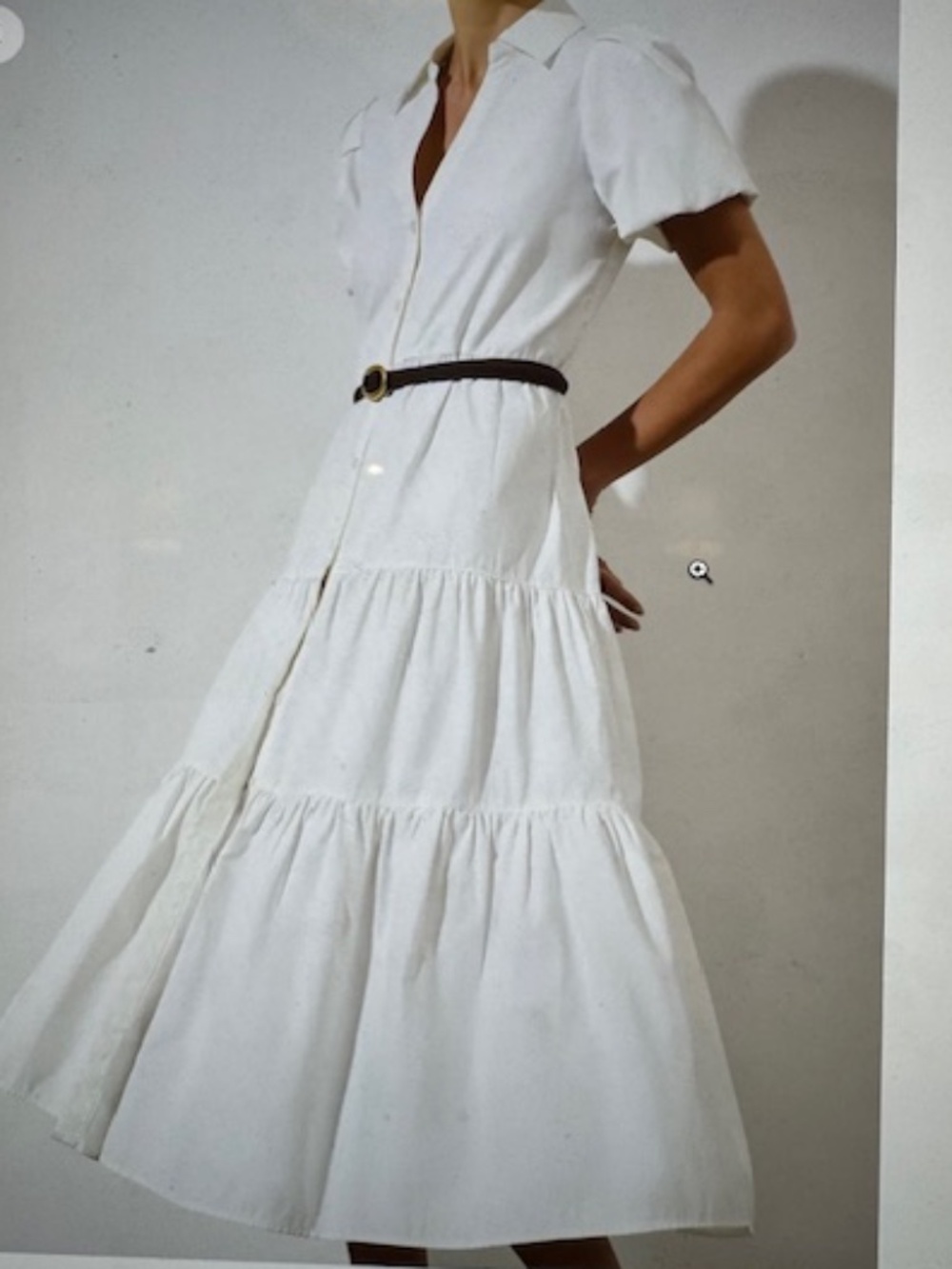 Like new- Worn ONCE! EUC Brochu Walker $348 Havana Dress in Ivory, Medium - Picture 4 of 6